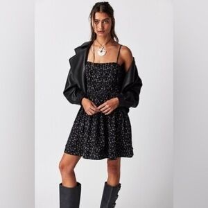 NWOT Free People Gabby Mini Dress in Black Size XS